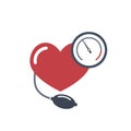 Heart, blood pressure measuring. Royalty Free Stock Photo