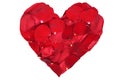 Heart from blossoms of red roses love topic on Valentine's and m Royalty Free Stock Photo