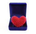 Heart in blue box on white background