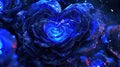 heart blue rose with enchanting realms Royalty Free Stock Photo
