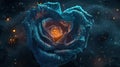 heart blue rose with enchanting realms Royalty Free Stock Photo