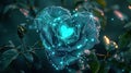 heart blue rose with enchanting realms Royalty Free Stock Photo