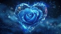 heart blue rose with enchanting realms Royalty Free Stock Photo