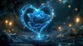 heart blue rose with enchanting realms Royalty Free Stock Photo