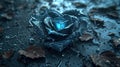 heart blue rose with enchanting realms