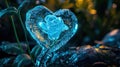 heart blue rose with enchanting realms