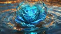 heart blue rose with enchanting realms Royalty Free Stock Photo