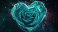 heart blue rose with enchanting realms Royalty Free Stock Photo