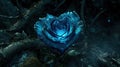 heart blue rose with enchanting realms