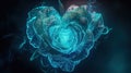 heart blue rose with enchanting realms Royalty Free Stock Photo