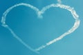 A heart in the blue sky from planes