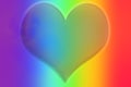 A heart on a blurry rainbow-colored background. LGBT-the concept of gay pride Royalty Free Stock Photo