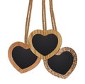 Heart board slate wood chalk pendant chain jewelry cord ribbon