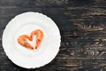 Heart of boiled shrimp Royalty Free Stock Photo