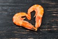 Heart of boiled shrimp Royalty Free Stock Photo