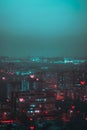 Heart bokeh background, night city lights. Heart shape bokeh from street light. City in love. Valentine\'s Day Royalty Free Stock Photo