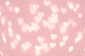 Heart bokeh background. Pastel pink color blurred texture Royalty Free Stock Photo