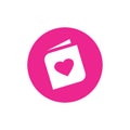 Heart and book logo combination, Love book logo icon design