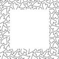 Heart border frame design background, hand drawn outlined hearts in a square surround. Vector template illustration in Royalty Free Stock Photo