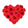 Heart bouquet of red roses. Vector illustration. Royalty Free Stock Photo