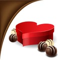 Heart box with chocolate praline