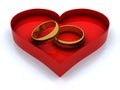 Heart box and golden rings