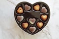 Heart box of valentines chocolate
