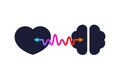 Heart brain and arrow. Harmony icon