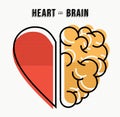 Heart and brain concept design in modern style