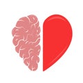 Heart and Brain concept. Emotional Quotient and Intelligence. Icon and logo Royalty Free Stock Photo