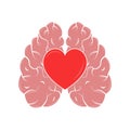 Heart and Brain concept. Emotional Quotient and Intelligence. Icon and logo Royalty Free Stock Photo