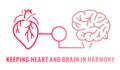 Heart-brain connection. Health of the heart and mind are intertwined. Royalty Free Stock Photo