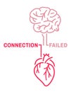 Heart-brain connection. Health of the heart and mind are intertwined. Royalty Free Stock Photo