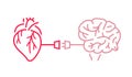 Heart-brain connection. Health of the heart and mind are intertwined. Royalty Free Stock Photo