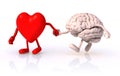 Srdce a mozog ruka v ruke 
