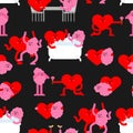 Heart and brain pattern seamless. Loving couple background. Romantic relationship texture. Love ornament