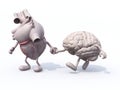 Heart and brain that walk hand in hand Royalty Free Stock Photo