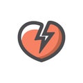 Stop Love Dislike Heart breake Vector icon Cartoon illustration. Royalty Free Stock Photo