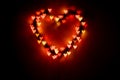 Heart of bright colored hearts-bokeh.Background for lovers