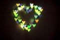 Heart of bright colored hearts-bokeh.Background for lovers