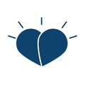 Heart bright love adorable silhouette icon