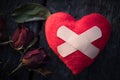 Heart broken, Love and Valentines day concept. Royalty Free Stock Photo