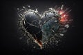 heart, with broken shards of glass, symbolizing the hurt and pain in relationships Royalty Free Stock Photo