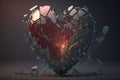 heart, with broken shards of glass, symbolizing the hurt and pain in relationships Royalty Free Stock Photo