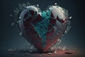 heart, with broken shards of glass, symbolizing the hurt and pain in relationships Royalty Free Stock Photo