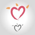 heart logo, icon and symbol vector illustration Royalty Free Stock Photo