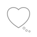 Heart bubble. In love couple. Text comic speech balloon. Black box isolated on background. Pop art halftone. Vector illustration