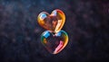 Heart bubbles with copy space