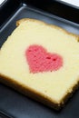 Heart in a butter cake