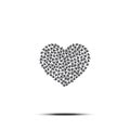 Heart of butterflies. Vector. Love symbol. Valentines Day sign, emblem on white background with shadow.